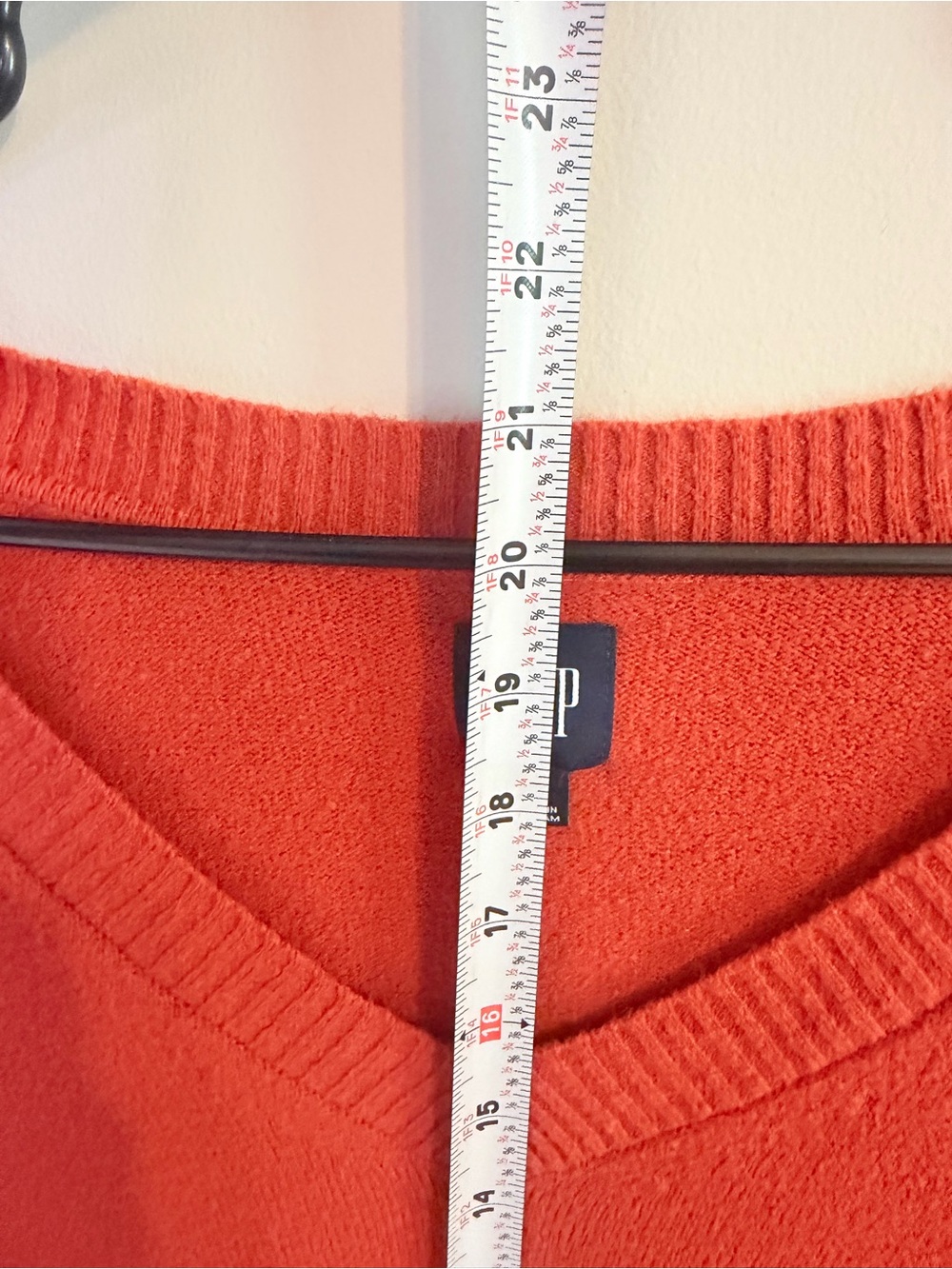 GAP V-Neck Sweater in Bright Orange - Picture 3 of 6